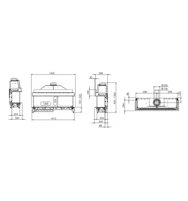 Kal-fire - fireplace insert with 3D G130 / 37S fireplace