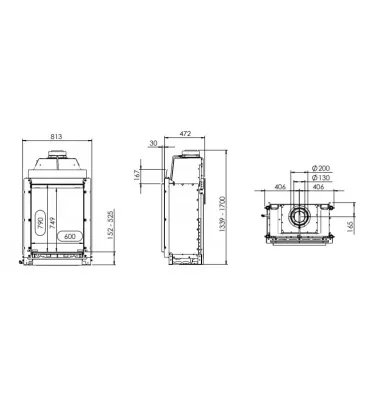 Kal-fire - fireplace insert with Prestige GP60 / 79F fireplace