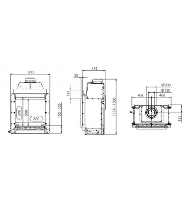 Kal-fire - fireplace insert with Prestige GP60 / 59F fireplace