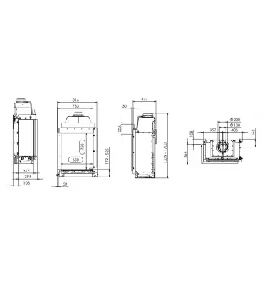 Kal-fire - fireplace insert with Prestige GP65 / 75C fireplace