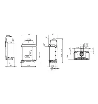 Kal -fire - krbová vložka s krbem Prestige GP70 / 75S