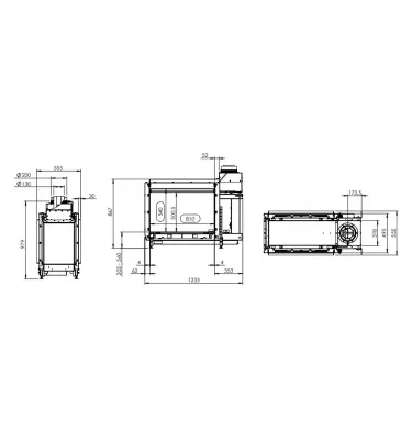 Kal-fire - fireplace insert with Prestige GP80 / 54T fireplace