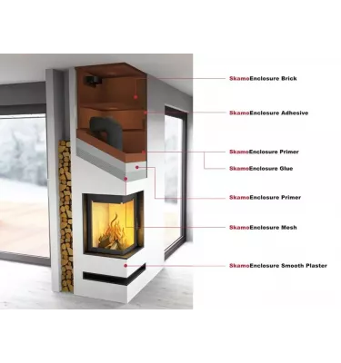 Skamol - ceramic brick for the SkamoEnclosure Brick fireplace