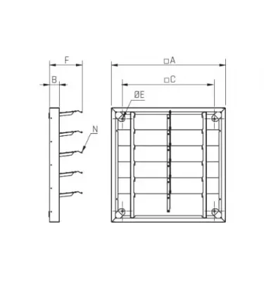 Venture Industries - accessories - exhaust shutter PER-CN, PER-CR