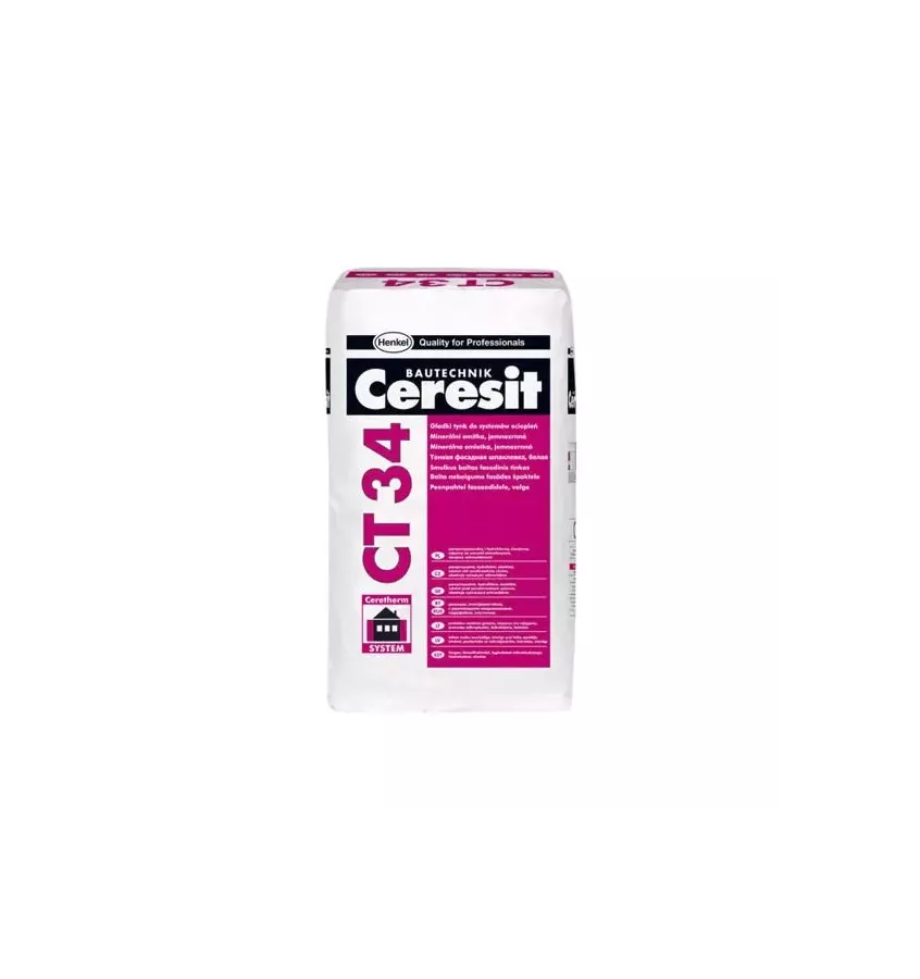 Ceresit - mineral smooth plaster for thermal insulation systems CT 34