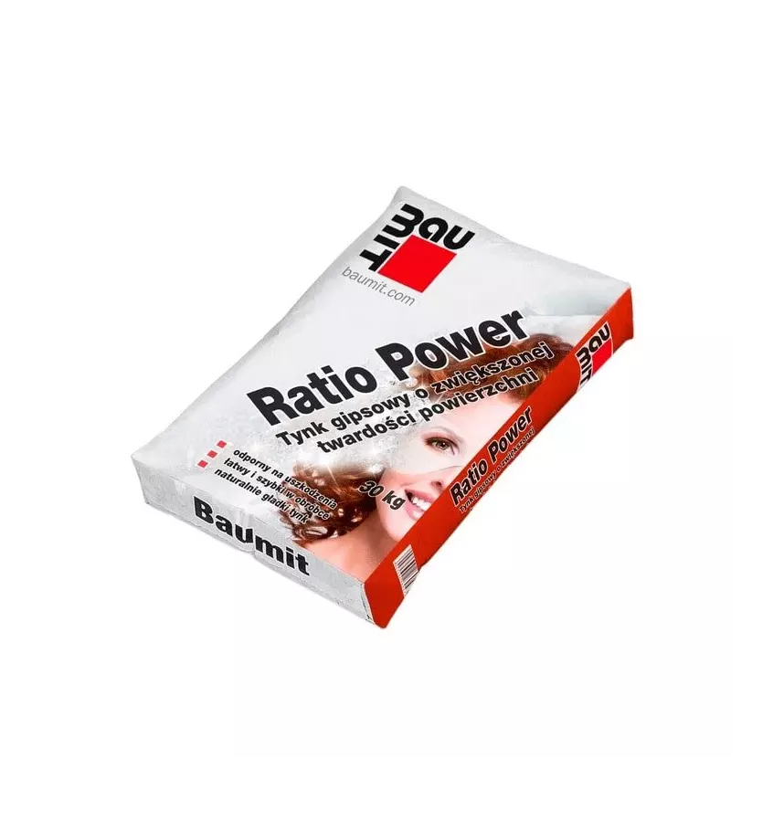 Baumit - machine-applied gypsum plaster with increased Ratio Power surface hardness