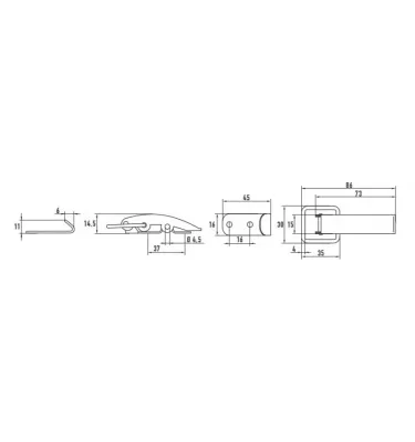 Xplo Thermal insulation - 3/70 galvanized hood lock