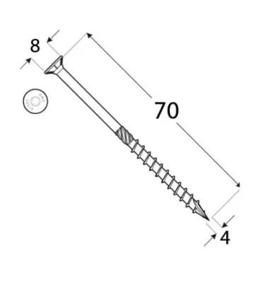 Domax - CS screw with a countersunk head
