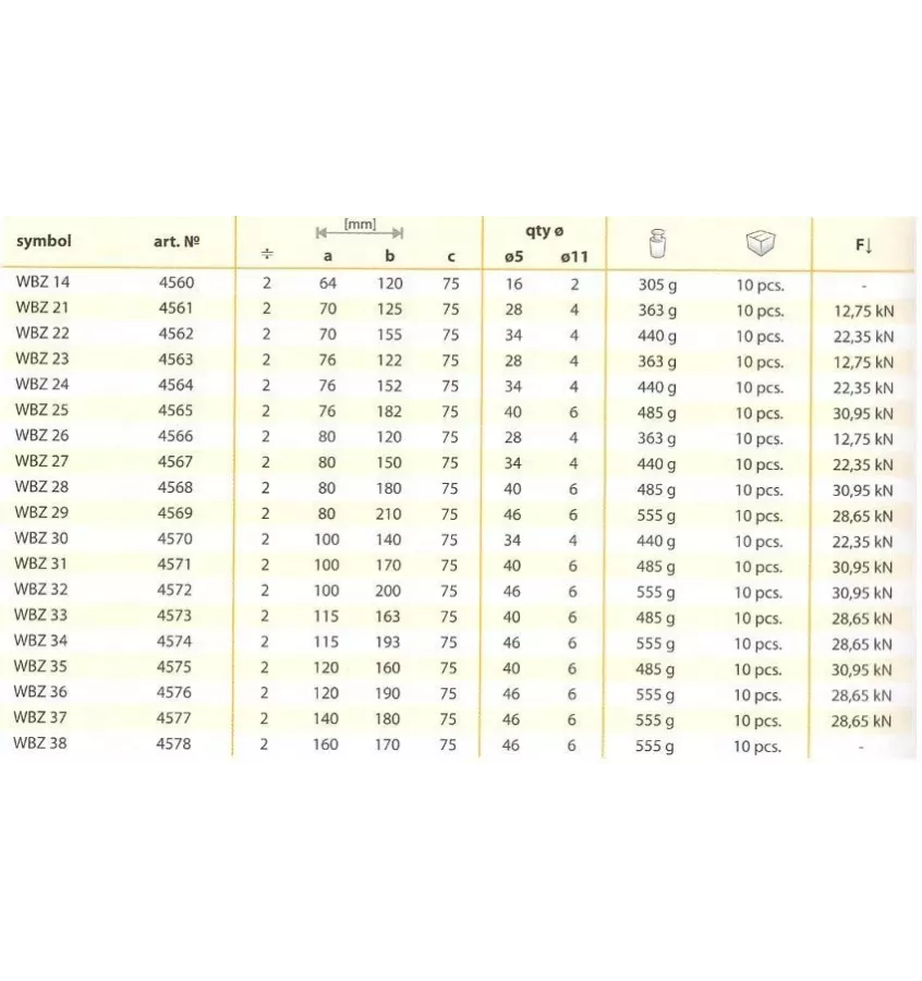 Domax - wieszak belki zagięty WBZ