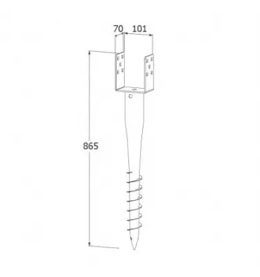 Domax - PWU screw-in post base