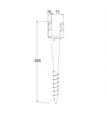 Domax - PWU screw-in post base