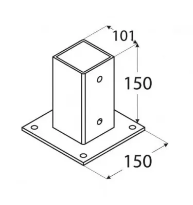 Domax - a pole base with a PSP rectangular base