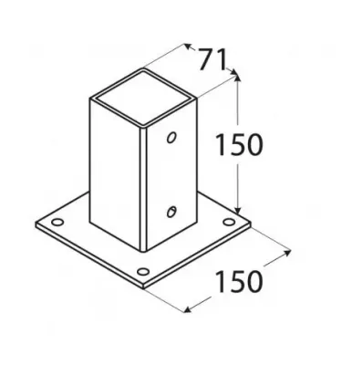 Domax - a pole base with a PSP rectangular base