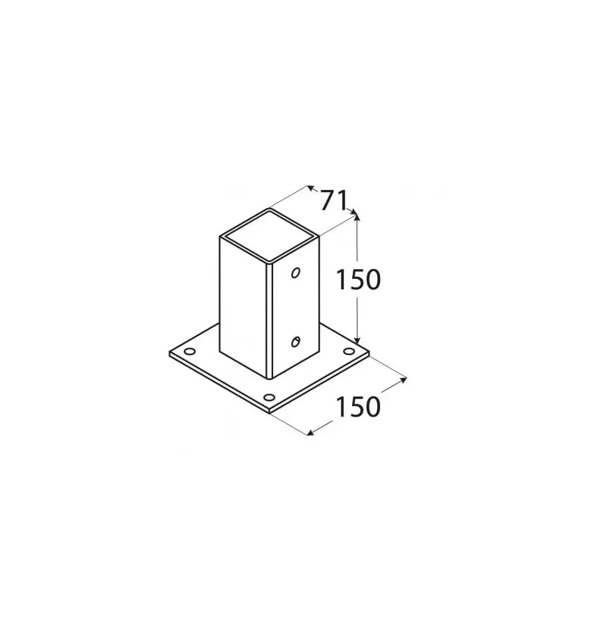 Domax - a pole base with a PSP rectangular base