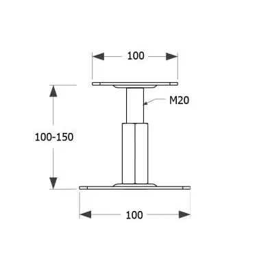 Domax - column base adjustable threaded PR