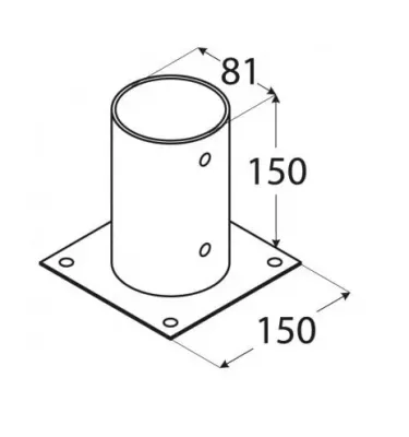 Domax - PSPO round pole base