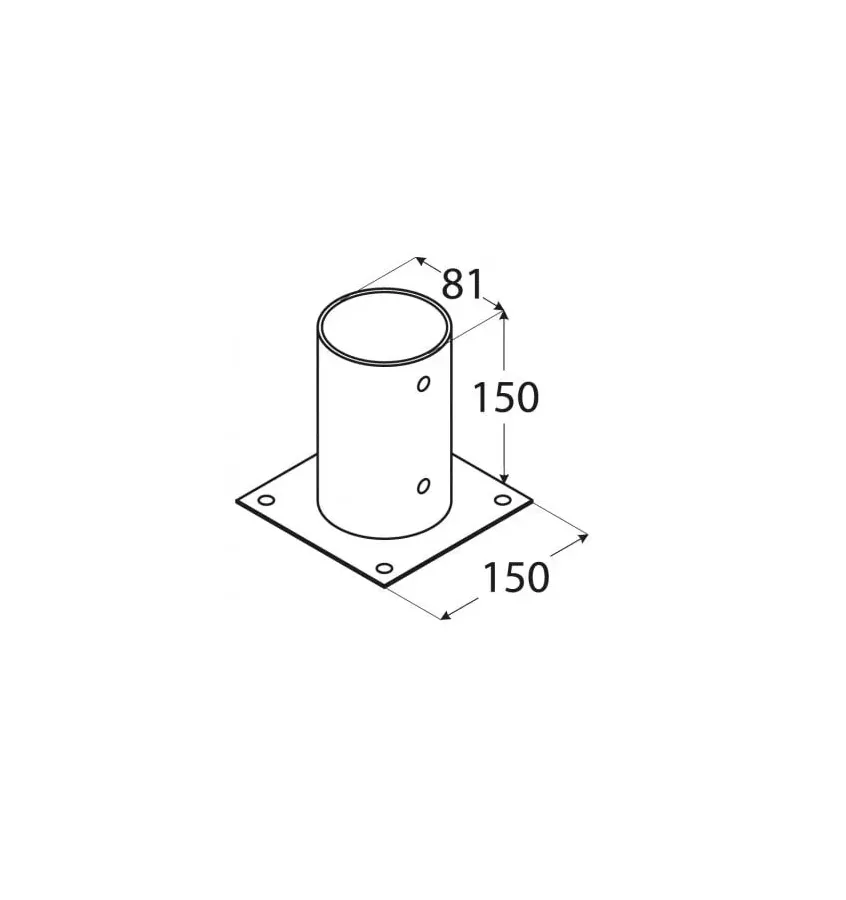 Domax - PSPO round pole base
