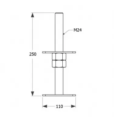 Domax - PSR adjustable threaded pole base