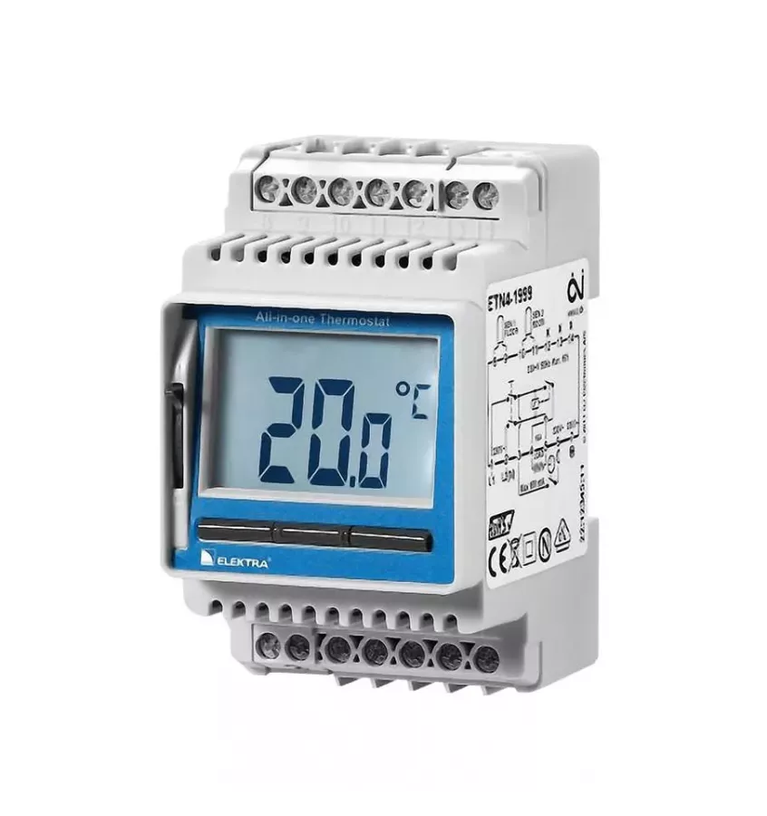 Elektra - manuální regulátor teploty pro DIN lištu ETN4 1999