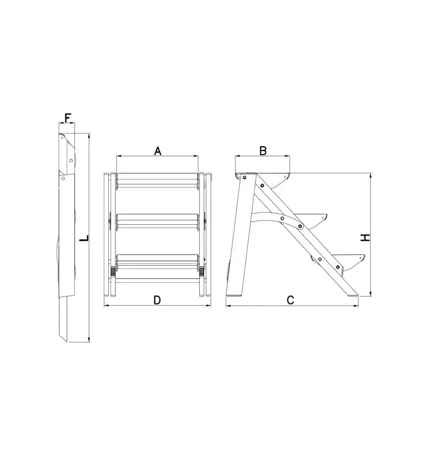 Drabex - stołek rozkładany aluminiowy TP 8100