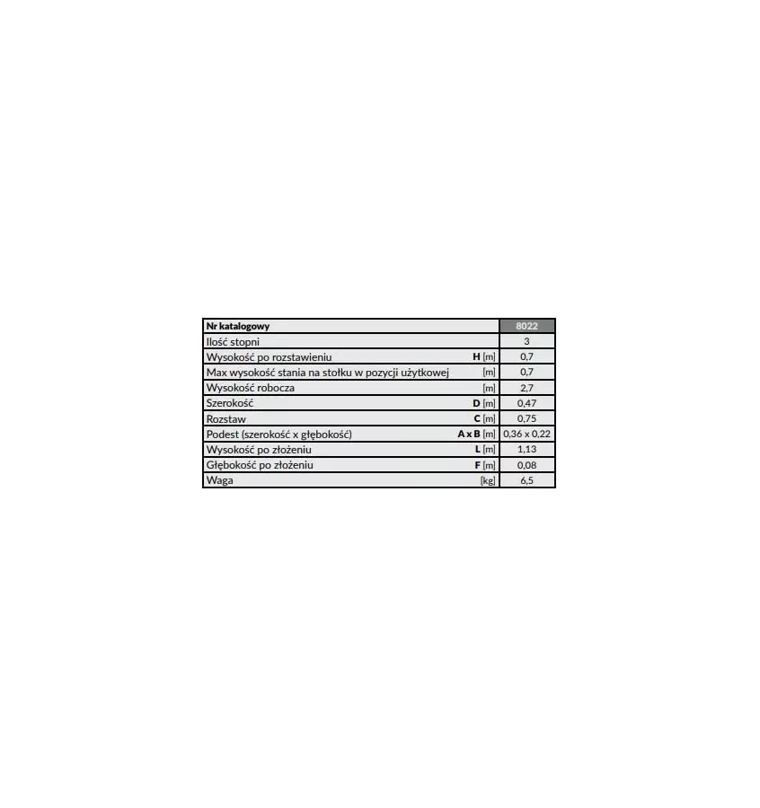 Drabex - stołek rozkładany aluminiowy TP 8020
