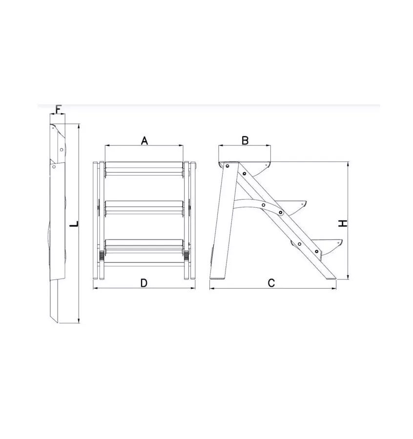 Drabex - stołek rozkładany aluminiowy TP 8020