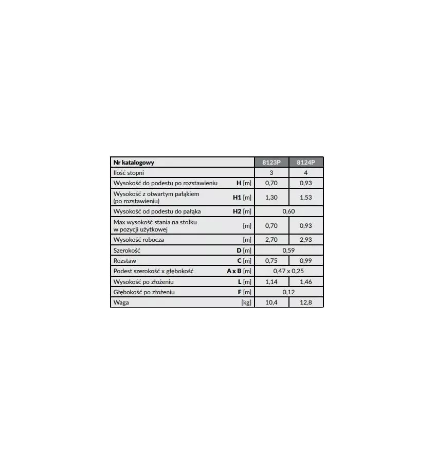 Drabex - aluminum folding stool with handrail TP 8100P