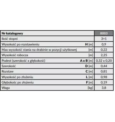 Drabex - TP 8003 aluminum ladder with steps