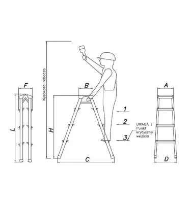 Drabex - TP 8003 aluminum ladder with steps