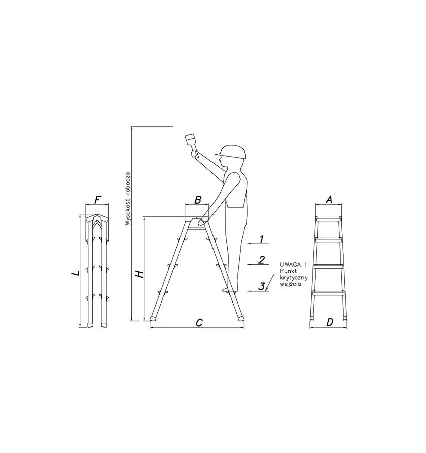 Drabex - hliníkový žebřík TP 8003 se schůdky