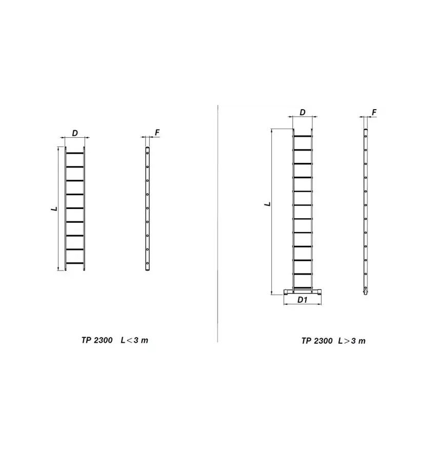 Drabex - TP 2300 aluminum support ladder