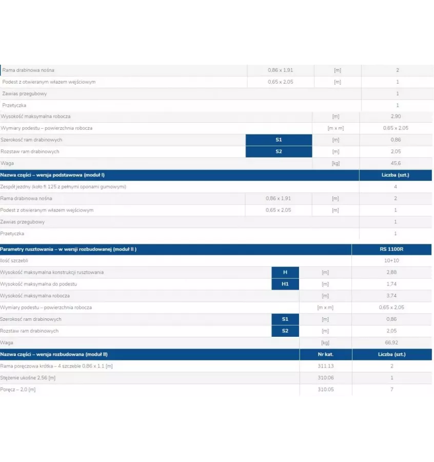 Drabex - mobile, folding, extended RS-1100R
