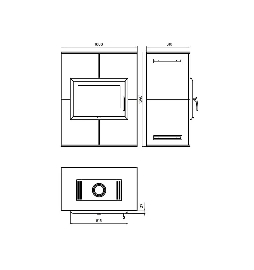 Thorma - piecyk na drewno Lago Hottex biały 11,0 kW