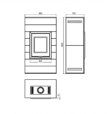 Thorma - piecyk na drewno Rivo Hottex szary 8,0 kW