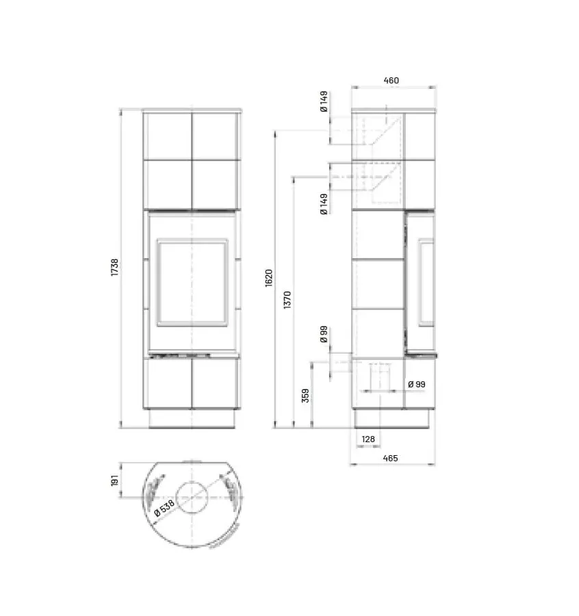 Thorma - piecyk na drewno Delia Plus kafel biały 7,5 kW