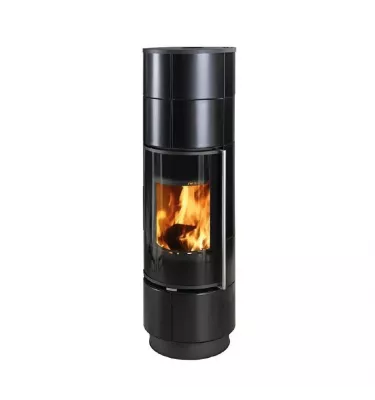 Thorma - piecyk na drewno Delia Extra kafel czarny połysk 7,5 kW