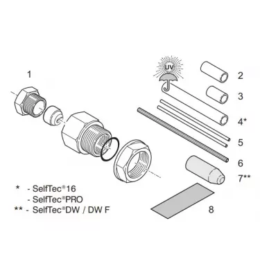 Elektra - accessories - connection and ending set with key M25 ECM25-PRO