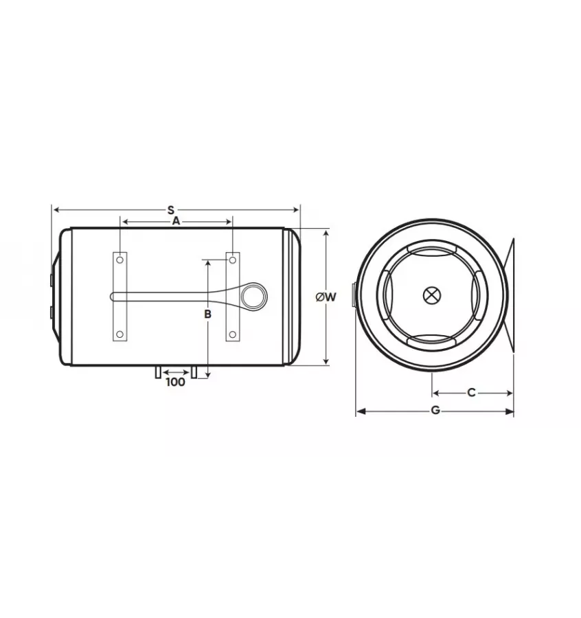 Elektra - Atlantic Opro + H capacitive horizontal water heater