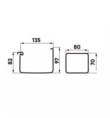 Galeco - square PVC system - end cap