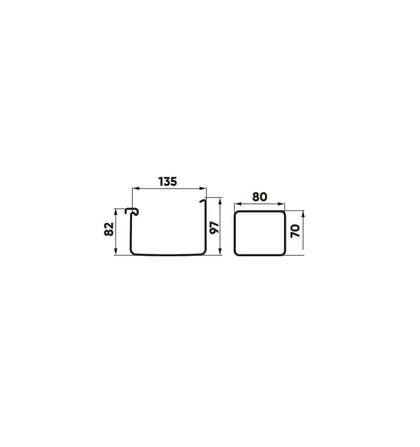 Galeco - square PVC system - end cap