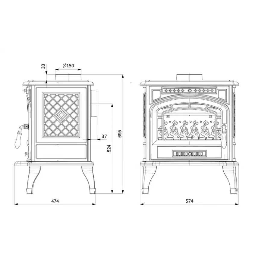 Kawmet - piecyk kominkowy P7 9,3 kW Eco