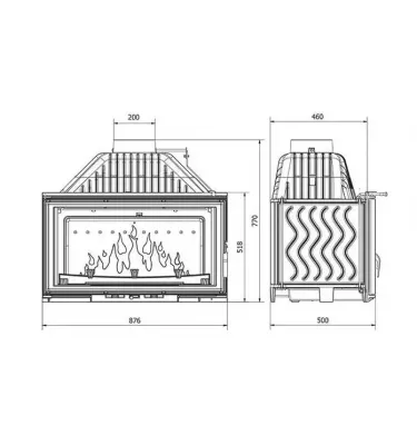 Kawmet - fireplace insert with W15 18 kW damper