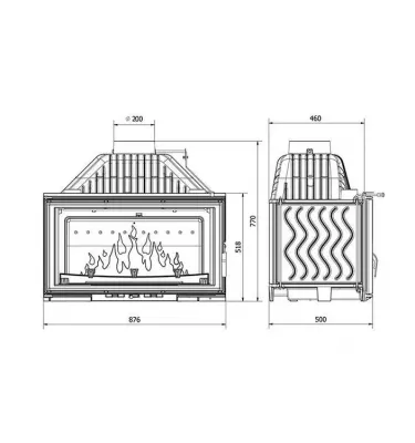 Kawmet - fireplace insert with W16 18 kW damper