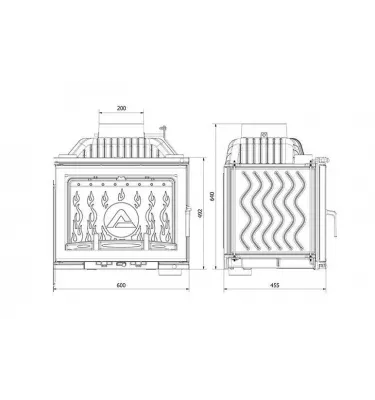 Kawmet - fireplace insert with damper W17 12.3 kW Dekor Eko