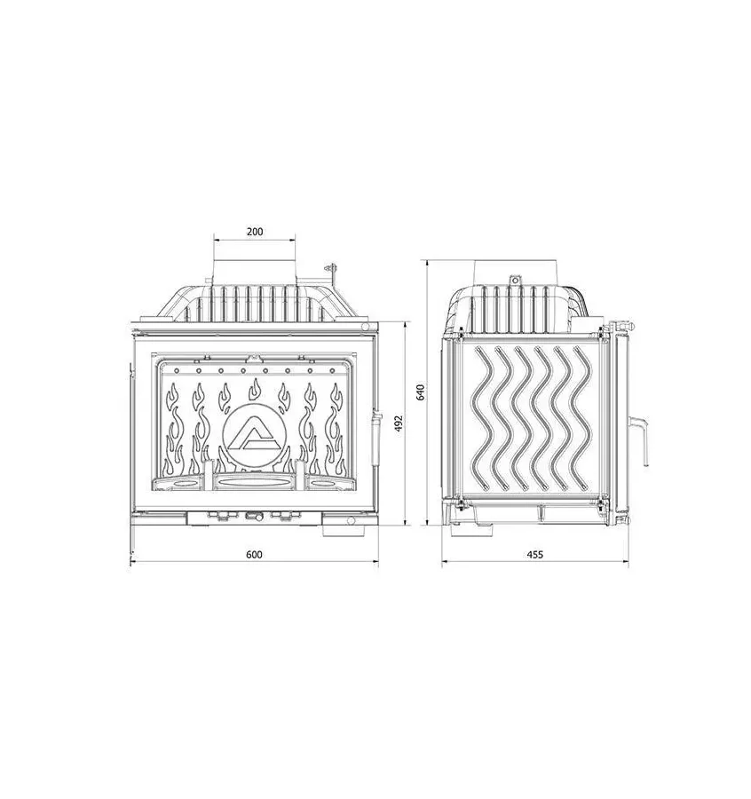 Kawmet - fireplace insert with damper W17 12.3 kW Dekor Eko