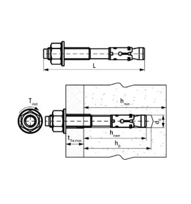 Walraven - WTB7 mechanická průchozí šroubová kotva