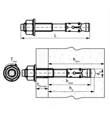 Walraven - stainless steel mechanical through anchor WTB1 STN