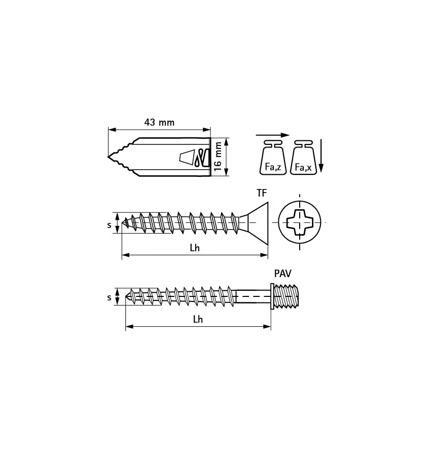 Walraven - a steel dowel driven into BIS XL plasterboards