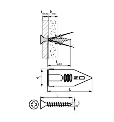 Walraven - steel dowel for WPF plasterboard