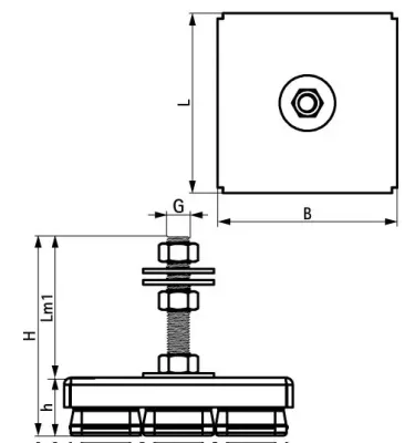 Walraven - nóżki poziomujące elastomerowe VibraTek MR-L 8000/M16